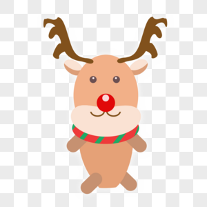 圣诞节戴围巾的可爱麋鹿图片
