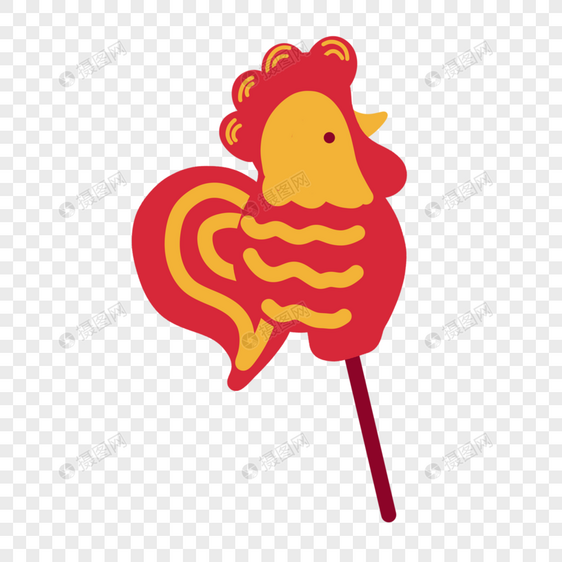 谢肉节卡通红色公鸡玩具图片
