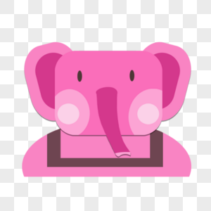 可爱粉色生日会长鼻子大象图片