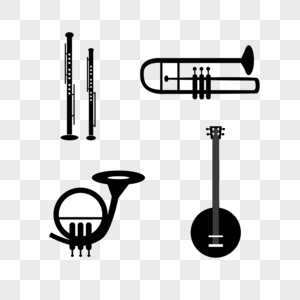 单色线稿音乐器材管笛图片