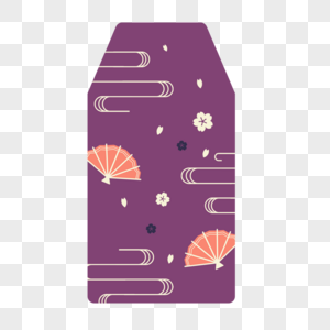 紫色可爱卡通日式压岁钱红包图片