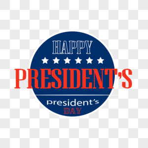 蓝底红字总统日快乐标签图片