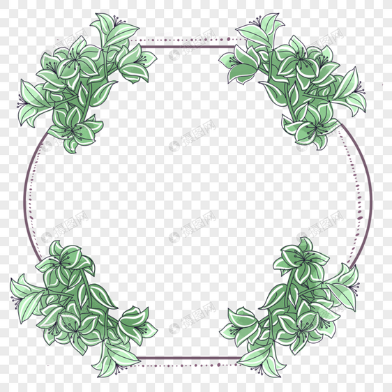 百合装饰框架图片