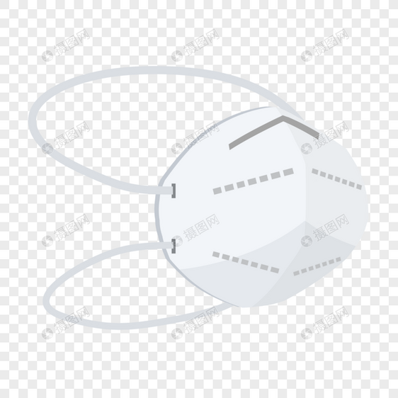 白色n95型医用防护口罩图片