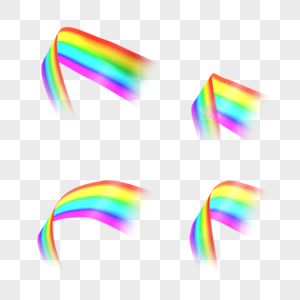 弯折的抽象彩虹光效图片