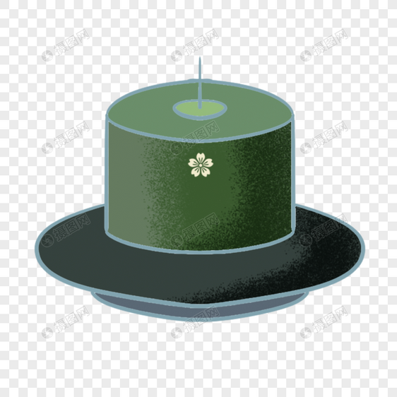 碗里的绿色卡通蜡烛图片