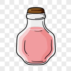 卡通瓶子里的粉色香水图片