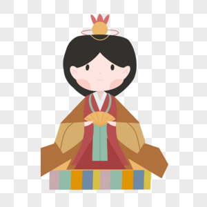 日式历史人物拿扇子的公主图片
