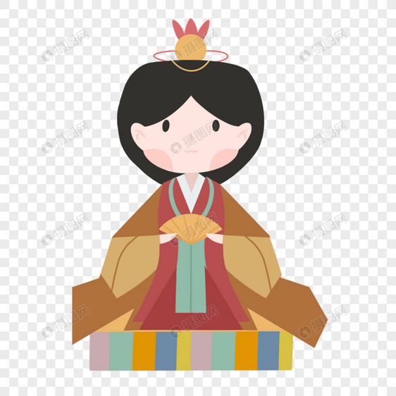 日式历史人物拿扇子的公主图片