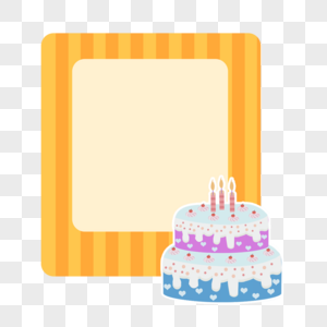黄色相框和美味的蛋糕图片