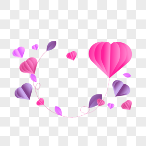 爱心情人节紫色边框图片