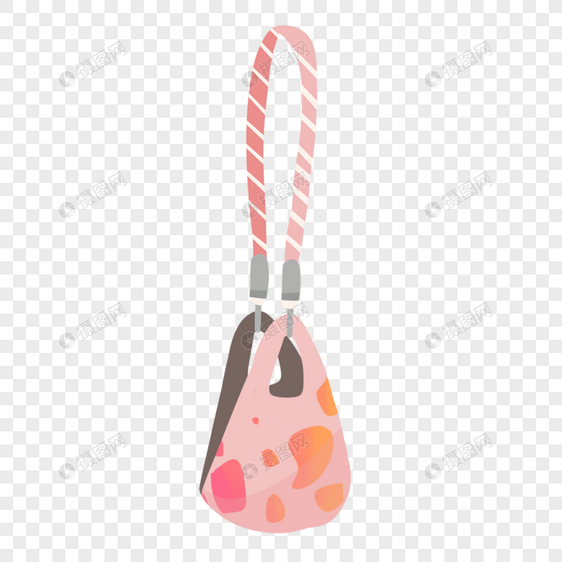 粉色挂绳口罩平面插画图片