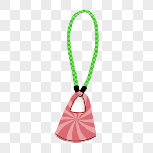 粉色螺旋图案绿色挂绳口罩图片
