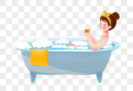 泡澡养生的女孩图片