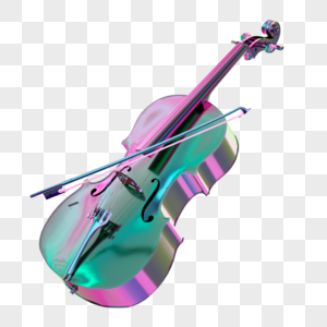 酸性蒸汽波电子乐器音乐小提琴模型免扣素材高清图片