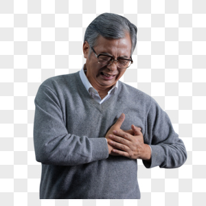 患病空巢老人心脏病疼痛图片