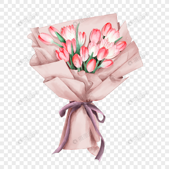 妇女节粉色郁金香花束图片