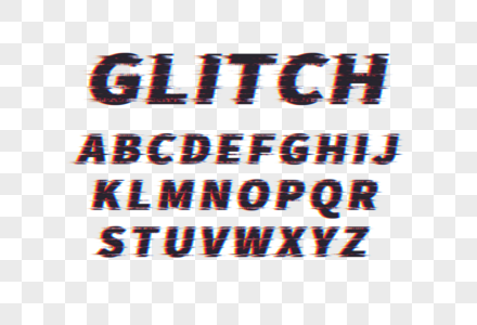 创意故障风字母设计GLITCH高清图片