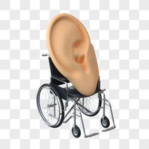 全国爱耳日轮椅上的耳朵图片