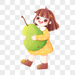 吃梨惊蛰元素素材