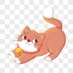 waiguoren伸懒腰伸懒腰的小猫素材