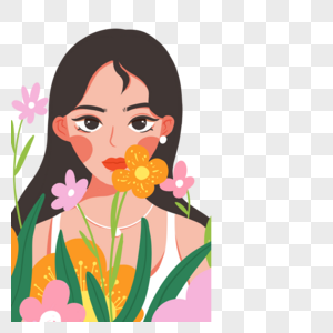 花卉少女图片