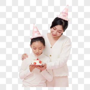 妈妈给女儿庆祝生日图片