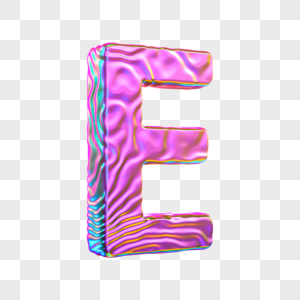 潮流酸性立体字母E图片