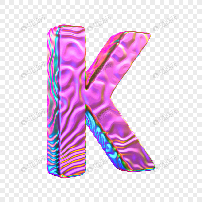 潮流酸性立体字母K图片