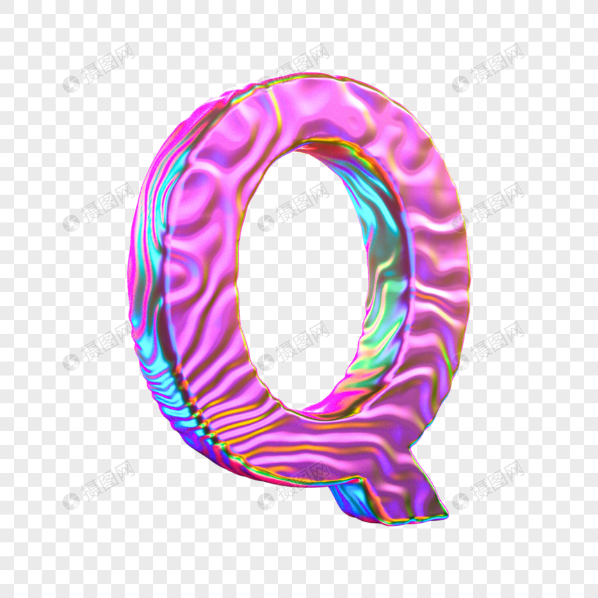 潮流酸性立体字母Q图片