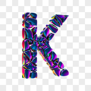 创意酸性立体字母K图片