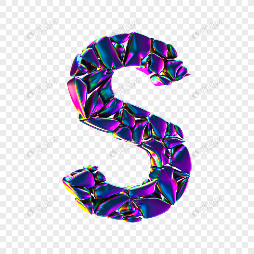 创意酸性立体字母s