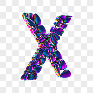 创意酸性立体字母X图片