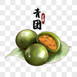 清明传统习俗青团手绘水彩清明清明节素材