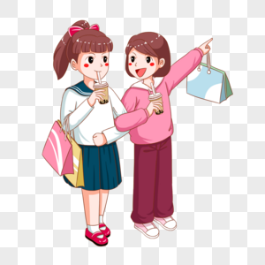 逛街购物的闺蜜图片素材