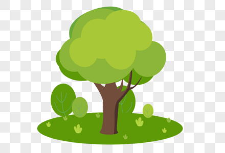 春分树木可爱插画素材图片素材