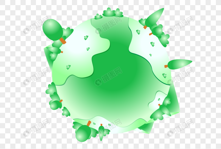 手绘/卡通元素>世界地图>地球植树节地球.