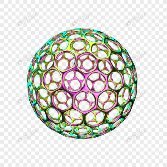 创意C4D酸性潮流抽象球体装饰图片