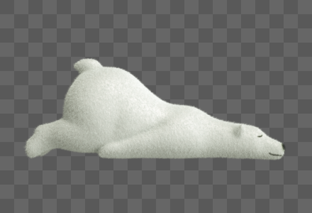 毛毡毛绒动物北极熊卡通玩具模型免扣素材图片