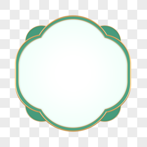 竹绿边框多边圆形图片
