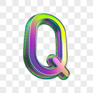 酸性渐变金属立体字母Q图片