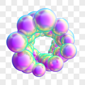 酸性蒸汽波装饰图形几何模型圆球高清图片