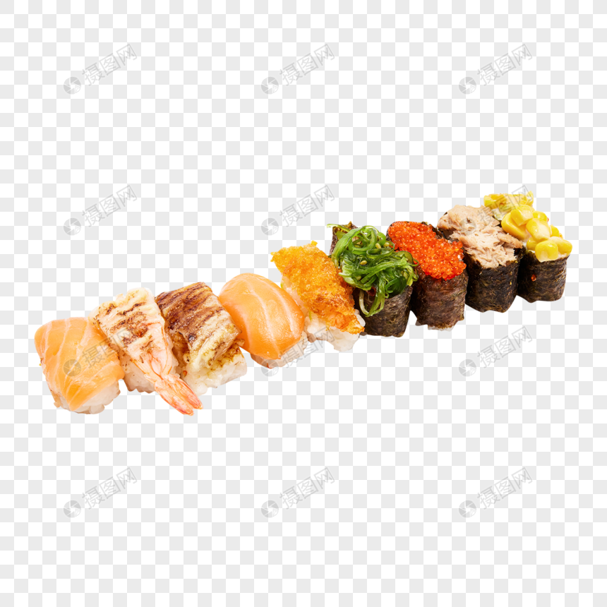 各种口味的手握寿司图片
