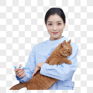 青年女性宠物诊所护士形象图片