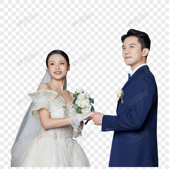 新婚夫妻举行婚礼仪式图片