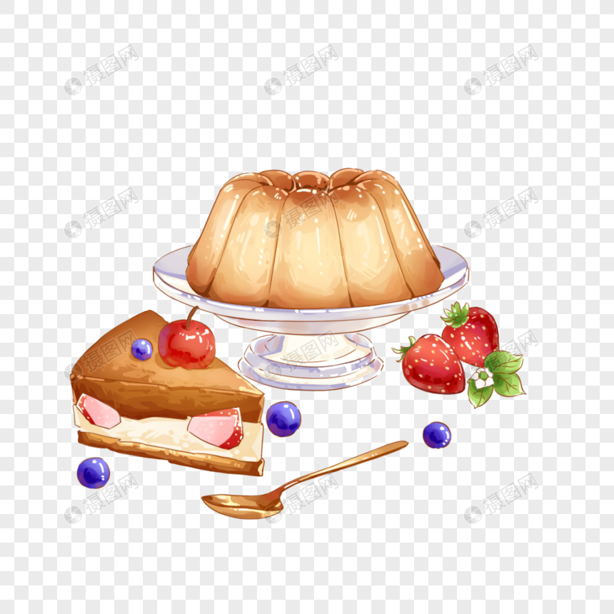 创意甜品蛋糕布丁素材图片