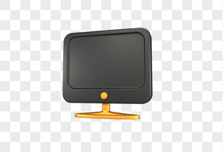 互联网画册案例创意c4d黑金质感电脑立体图标素材