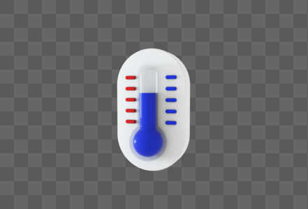 创意C4D蓝白医疗元素立体3D温度计图标图片