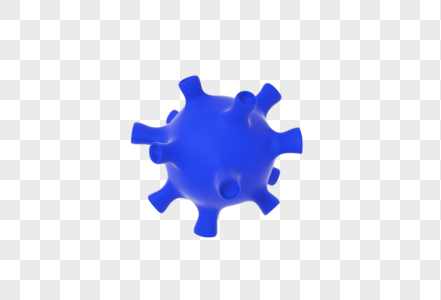 创意C4D蓝白医疗元素立体3D病毒图标图片