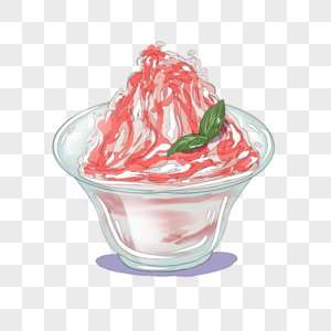 草莓刨冰冰沙图片